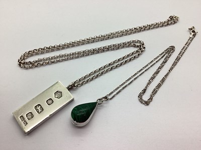 Lot 223 - A Malachite and Mother of Pearl Inset Teardrop...