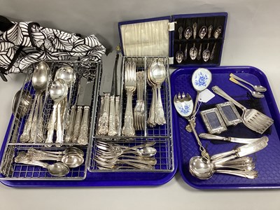 Lot 7 - Kings Pattern Plated Cutlery, a pair of small...