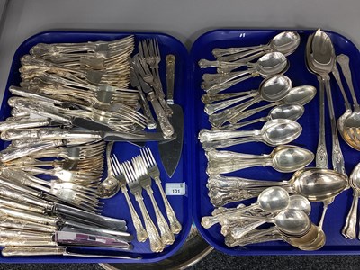 Lot 101 - A Large Collection of Kings Pattern Plated...