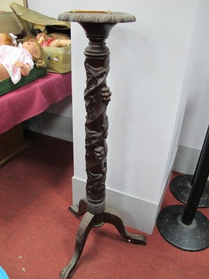 Lot 1639 - Mahogany Jardiniere Stand, carved with vines...