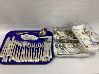 Lot 99 - Decorative Plated Fish Knives and Forks,...