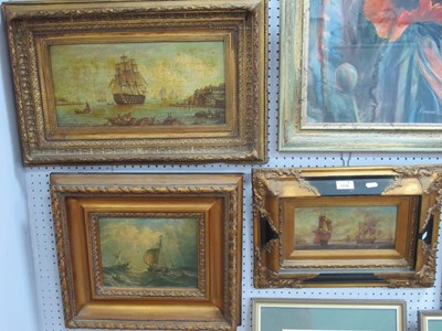 Lot 1536 - Three Maritime Prints, in gilt frames, the...