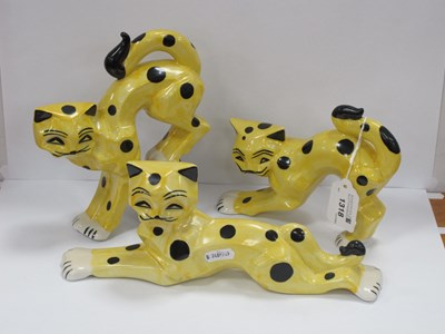 Lot 1318 - Lorna Baily Three Pottery Cats, in the Art...