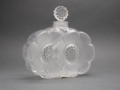 Lot 1357 - Lalique Crystal Scent Bottle as Two Flower...