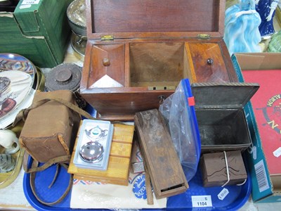 Lot 1104 - XIX Century Tea Caddy, puzzle, tin, dominoes,...