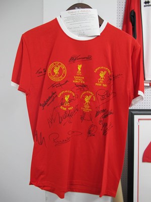 Lot 401 - Liverpool Retro Home Shirt, signed by...