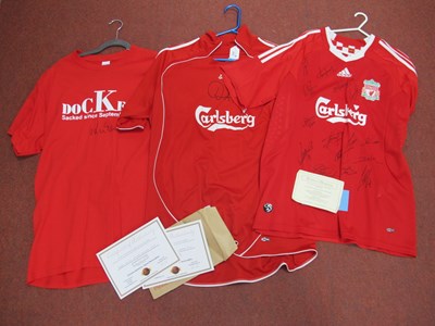 Lot 433 - Liverpool Home Shirts with Carlsberg Logo,...