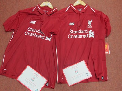 Lot 428 - Liverpool Home Shirts by New Balance Bearing...