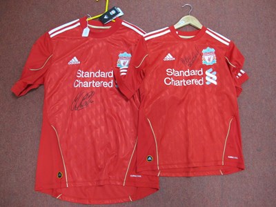 Lot 427 - Liverpool Home Shirts by Adidas Bearing...