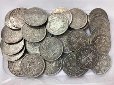 Lot 404 - GB Pre 1947 Silver Half Crowns, total weight...