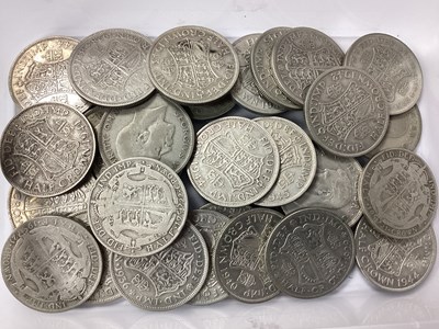 Lot 412 - GB Pre 1947 Silver Half Crowns, total weight...