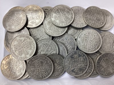 Lot 395 - GB Pre 1947 Silver Half Crowns, total weight...