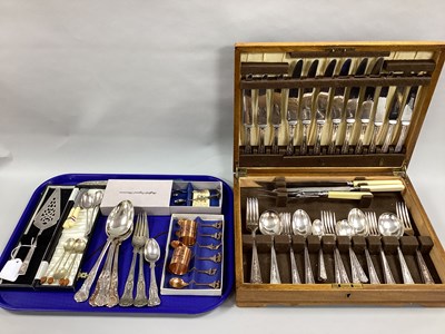 Lot 13 - Cased Canteen of Cutlery, Kings pattern...