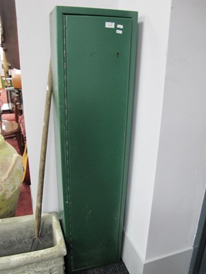 Lot 1174 - Green Painted Metal Gun Cabinet, with keys,...