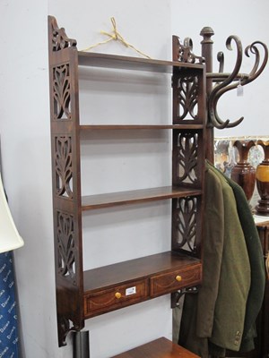 Lot 1563 - XX Century Mahogany Wall Hanging Shelves, with...