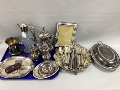 Lot 14 - Assorted Plated Ware, including glass claret...