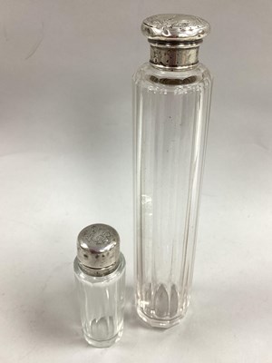 Lot 159 - A Hallmarked Silver Topped Glass Bottle, with...