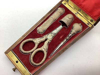 Lot 142 - An Antique French Sewing Etui, the inlaid...