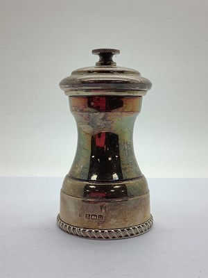 Lot 147 - A Hallmarked Silver Pepper Mill, FH,...