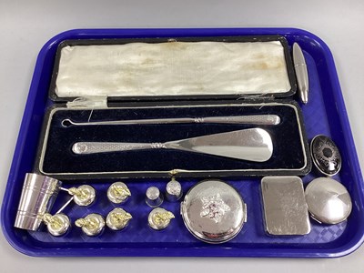 Lot 65 - Hallmarked Silver Handled Shoe Horn and Button...