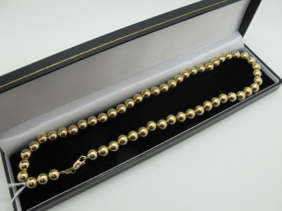 Lot 138 - A Modern "925" Gilt Ball Bead Necklace, 43.5cm...