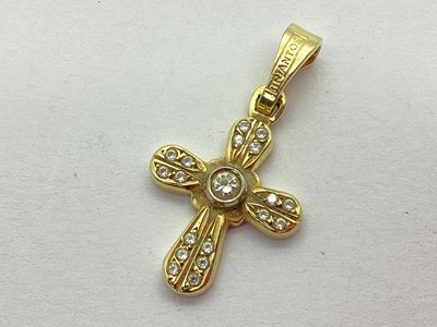 Lot 205 - A Modern Cross Pendant, with inset highlights,...