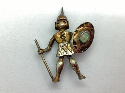 Lot 201 - A Scandinavian Style Opal Inlaid Warrior...