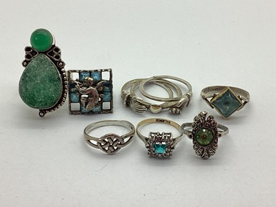 Lot 181 - A Collection of "925" and Other Rings, to...