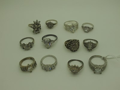 Lot 194 - Assorted Dress Rings, including Diamonique...