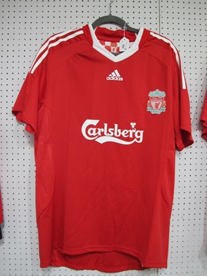 Lot 403 - Liverpool Adidas Home Shirt, bearing Carlsberg...