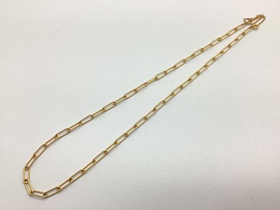 Lot 196 - A Dainty Paperclip Link Necklace, with safety...