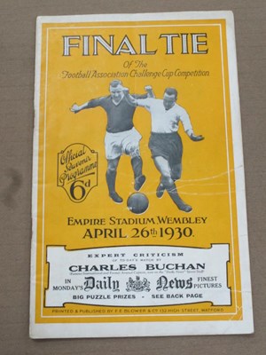 Lot 602 - 1930 F.A Cup Final Programme Arsenal v....