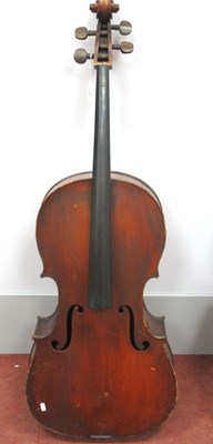 Lot 1565 - Cello - Full size French Cello with open seam...