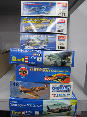 Lot 429 - Seven Plastic Model Military Aircraft Kits by...