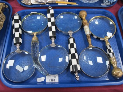 Lot 1283 - Six Magnifying Glasses, including mother of...