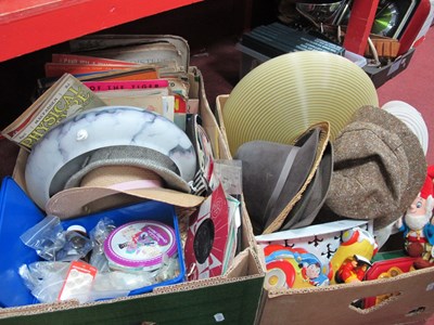 Lot 1029 - Hats, Noddy Car and tin, mottled glass and...