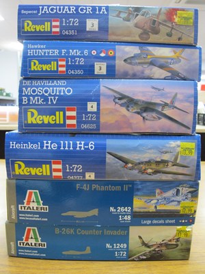 Lot 433 - Six Plastic Model Military Aircraft Kits by...