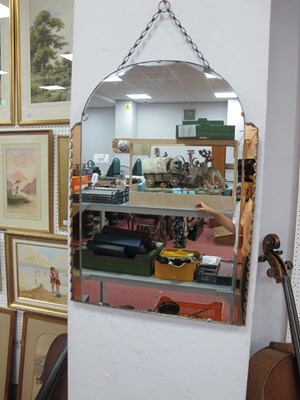 Lot 1577 - A 1930's Art Deco Arch Shaped Mirror, with...