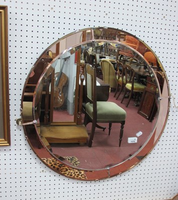 Lot 1570 - Art Deco Style Circular Wall Mirror, with four...