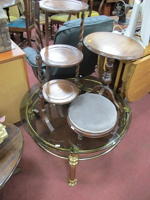 Lot 1589 - 1930.s Oak Three Tier Folding Cake Stand,...