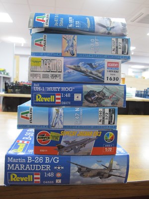 Lot 439 - Seven Plastic Model Military Aircraft and...