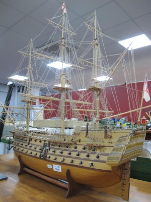 Lot 1514 - A large handmade wooden model of HMS Victory...