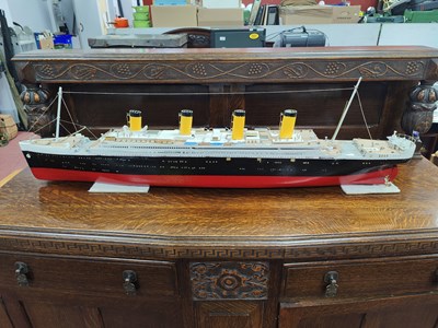 Lot 1520a - A large painted handmade model of The Titanic,...