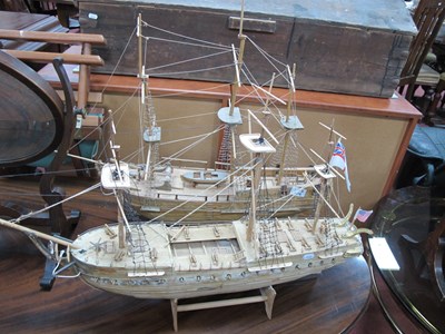 Lot 1516 - Handmade model ships - Constitution and Bounty...