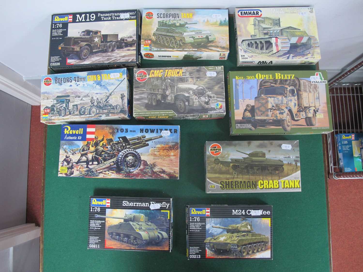 Lot 539 - Ten Plastic Model Military, Tank, Armoured