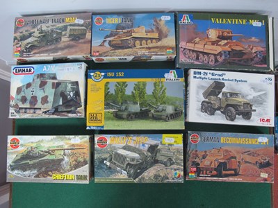 Lot 546 - Nine Boxed Plastic Model Military Tank,...