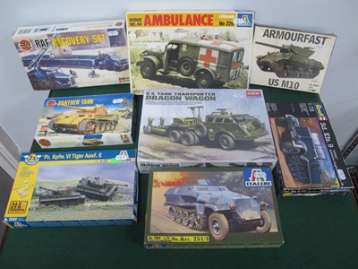 Lot 515 - Eight Boxed Plastic Model Military Vehicle and...