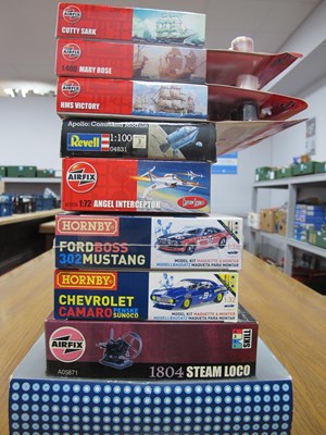 Lot 448 - Nine Boxed Plastic Model Kits by Airfix,...