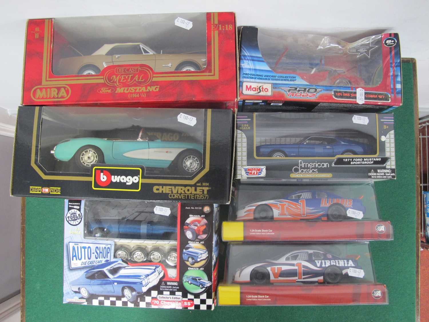 Lot 496 - Seven 1:18 & 1:24 Scale Diecast Model Cars by...