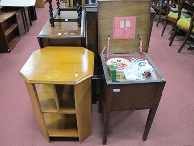 Lot 1593 - Oak Octagonal Shaped Bookcase, together with a...